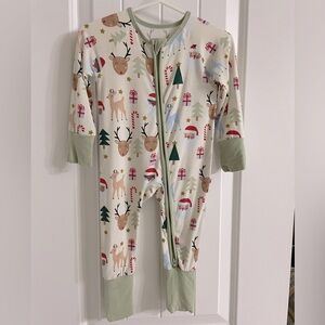 Emerson and Friends 3-6 month Baby Onesie with Reindeer and Santa